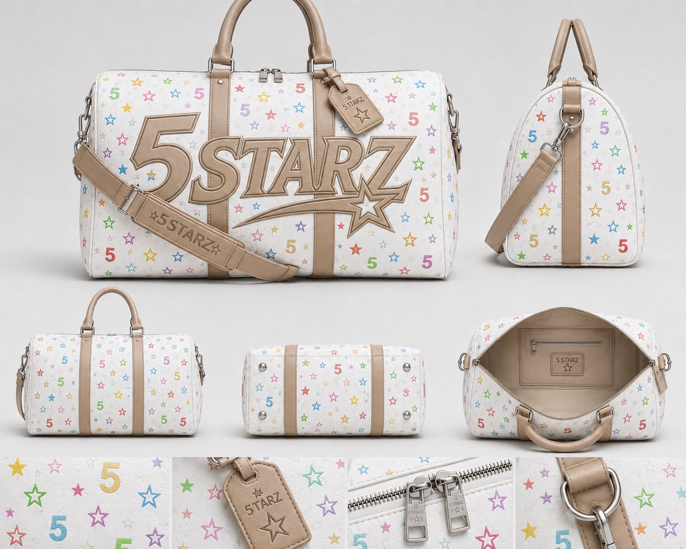 "Presidential" Duffle Bag — White Multi