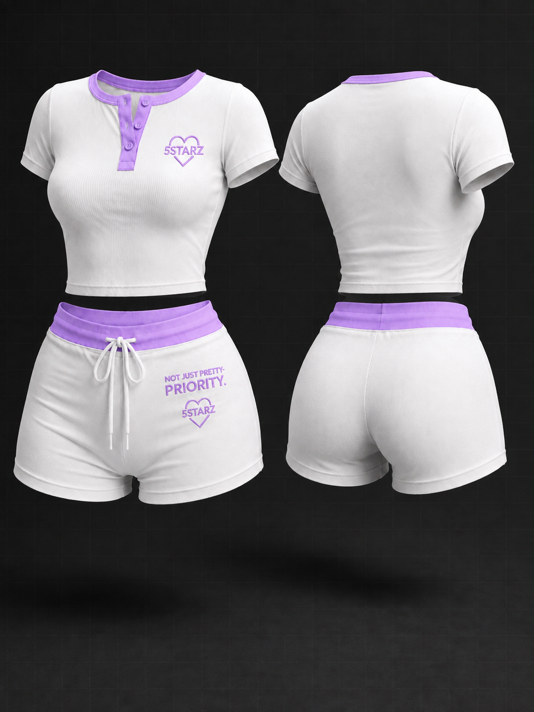 Ribber 2 Piece Set — "Lavender Berry"