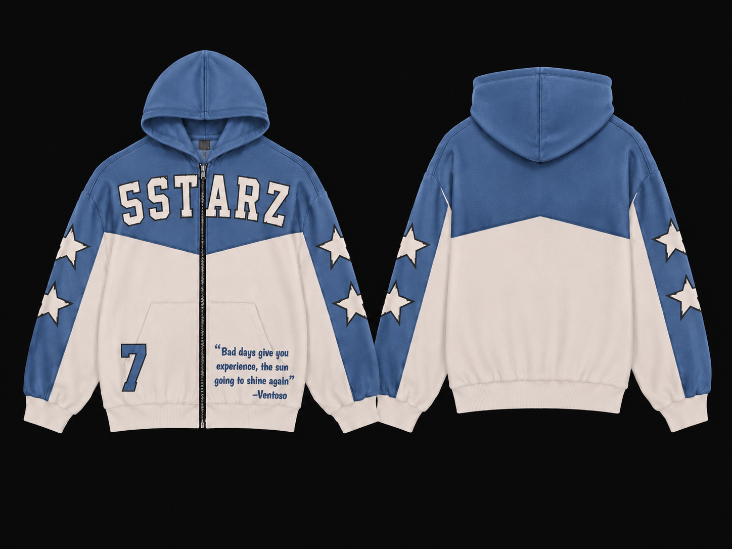 "LUCKY 7" Zip Up — Blue